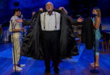 PHOTO: Frank Ishman | The South Pasadenan | Peter Mendoza, Peter Van Norden, and Anja Racić in "The Tempest" at Antaeus Theatre Company in Glendale, CA.