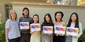 PHOTO: Joe Walters | The South Pasadenan | left to right: SPARC President Sandy Kitto, Juan Carlos Bravo, Stephanie Law, Audrey Midi, Basil How, Laureen Wong