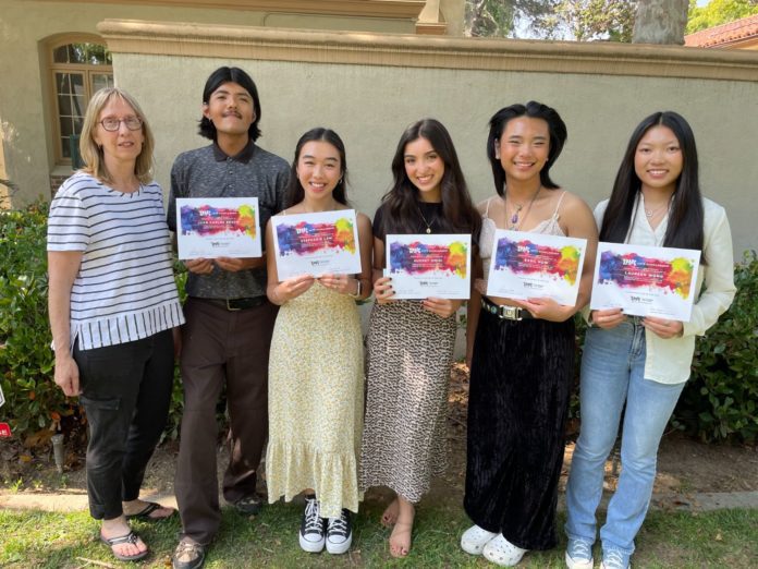 PHOTO: Joe Walters | The South Pasadenan | left to right: SPARC President Sandy Kitto, Juan Carlos Bravo, Stephanie Law, Audrey Midi, Basil How, Laureen Wong