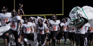 PHOTO: Richard de Lannoy | The South Pasadenan | South Pasadena High opened the 2024 football season Friday night, falling 28-0 to host Schurr. On Friday, the Tigers face Arcadia at 7 p.m. in a home game.
