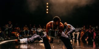 PHOTO: Jeff Lorch | The South Pasadenan | Alani Ilongwe, Malcolm Mays, and Sheaun McKinney in The Brothers Size at Geffen Playhouse.