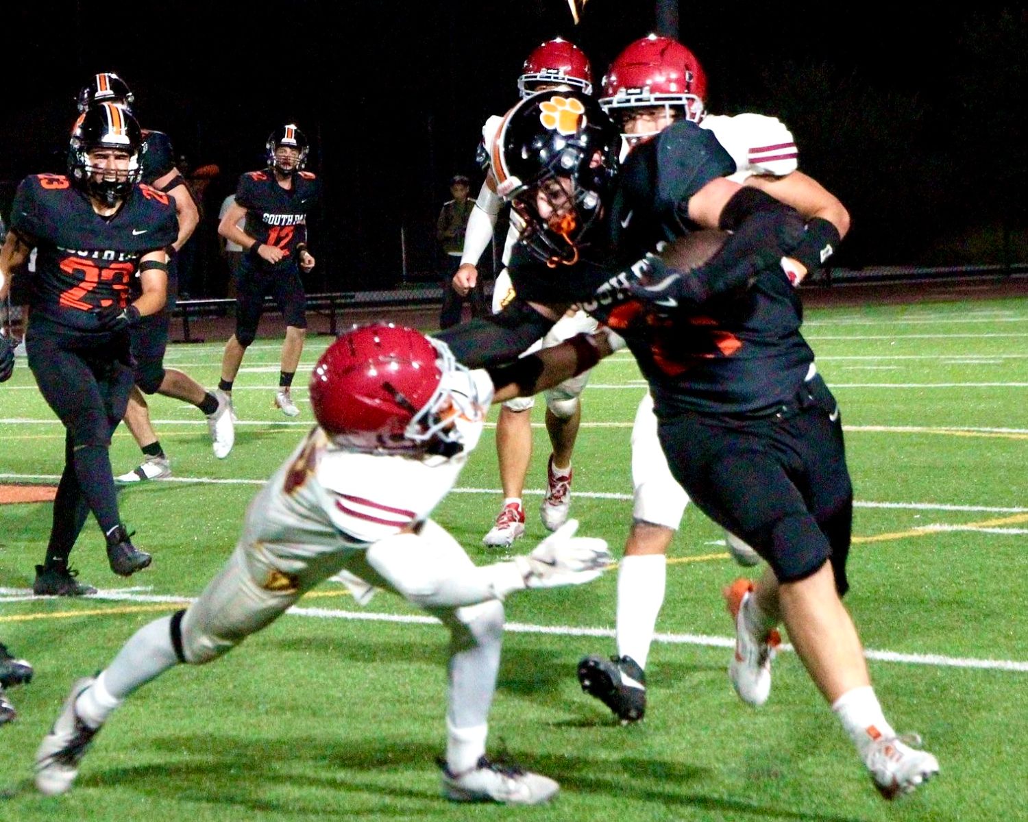| The South Pasadenan | South Pasadena News PHOTO: Henk Friezer | South Pasadena High picked up its first victory of season, beating visiting Arcadia 21-6 on Friday night. The Tigers host Crescenta Valley on Friday, September 6, at 7 p.m.