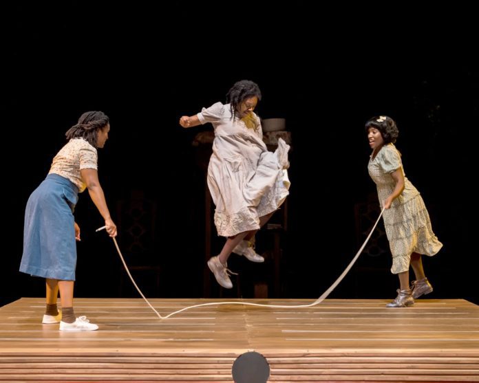 PHOTO: Craig Schwartz | The South Pasadenan | Kacie Rogers, Akilah A. Walker, and Mildred Marie Langford in "The Bluest Eye" on stage at A Noise Within.
