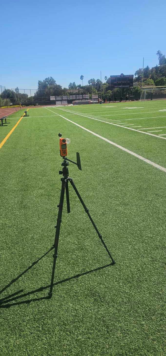 | The South Pasadenan | South Pasadena News PHOTO: provided by SPHS Athletics | The South Pasadenan | During heat advisories, South Pasadena High School Athletic Director CB Richards brings out a wet bulb thermometer, which measures temperatures using a unique, special bulb exposed to the air, helping to provide key information when severe, scorching weather conditions hit the region.