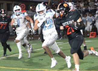 PHOTO: Henk Friezer | The South Pasadenan | South Pasadena picked up its second win of the season, getting past Crescenta Valley 29-23 in non-league football action Friday night.