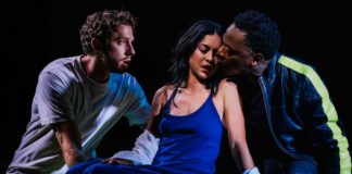 PHOTO: Jeff Lorch | The South Pasadenan | Will Hochman, Rosa Salazar and Chukwudi Iwuji in Cyrano de Bergerac at Pasadena Playhouse.