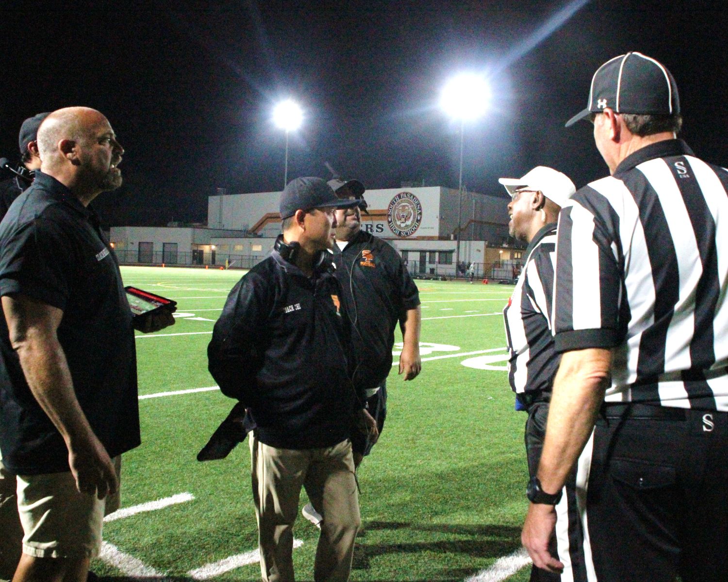 PHOTO: Henk Friezer | The South Pasadenan | South Pasadena High, now 2-2, dropped a 21-7 contest to Golden Valley, out of Santa Clarita, Friday night. The Tigers are now is gearing up to play their final non-league game on the road September 20 against Alhambra. After a bye, the Tigers then host Pasadena Poly October 4 in the Rio Hondo League opener.