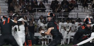 PHOTO: Henk Friezer | The South Pasadenan | South Pasadena High, now 2-2, dropped a 21-7 contest to Golden Valley, out of Santa Clarita, Friday night. The Tigers are now is gearing up to play their final non-league game on the road September 20 against Alhambra. After a bye, the Tigers then host Pasadena Poly October 4 in the Rio Hondo League opener.