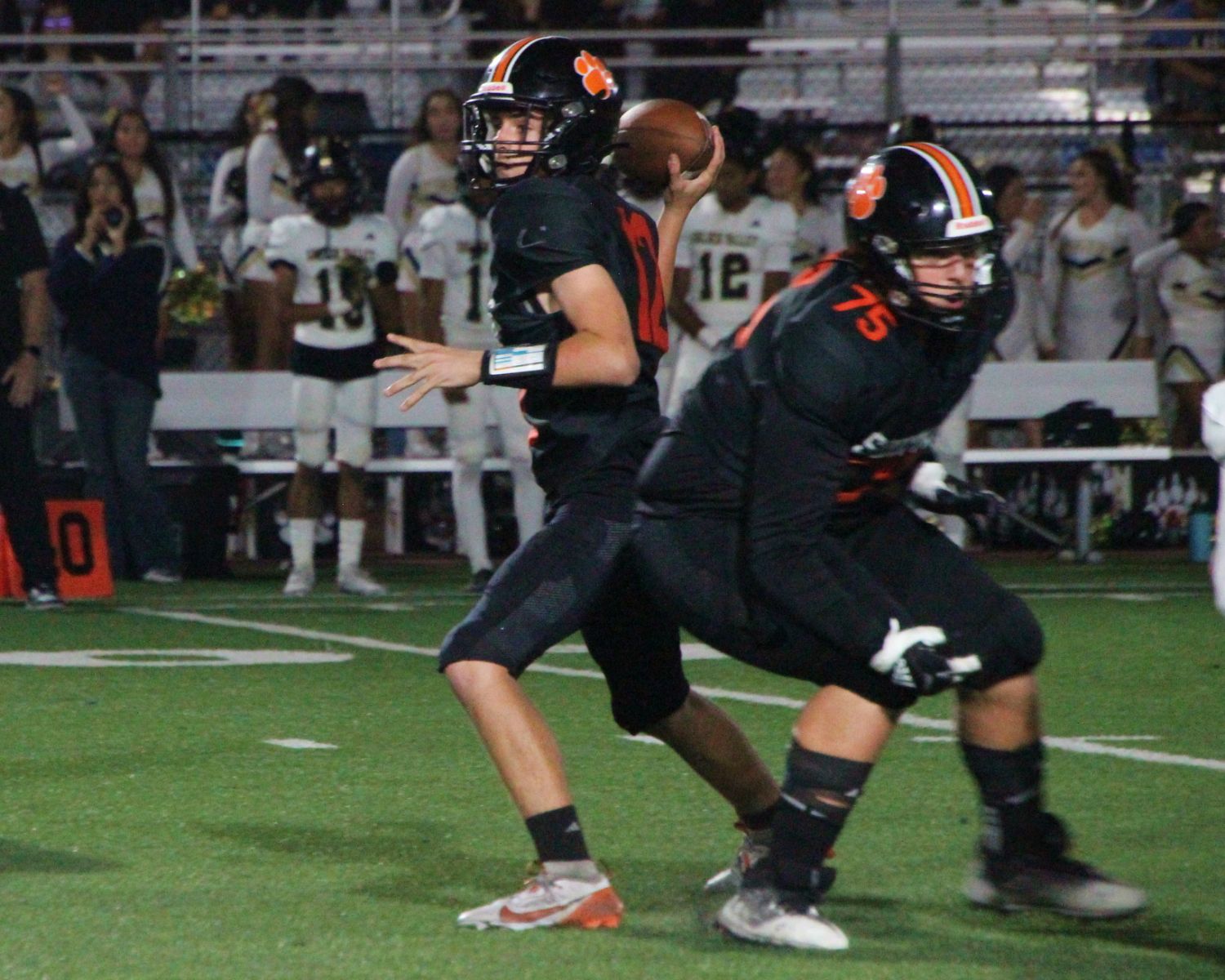 | The South Pasadenan | South Pasadena News PHOTO: Henk Friezer | The South Pasadenan | South Pasadena High, now 2-2, dropped a 21-7 contest to Golden Valley, out of Santa Clarita, Friday night. The Tigers are now is gearing up to play their final non-league game on the road September 20 against Alhambra. After a bye, the Tigers then host Pasadena Poly October 4 in the Rio Hondo League opener.