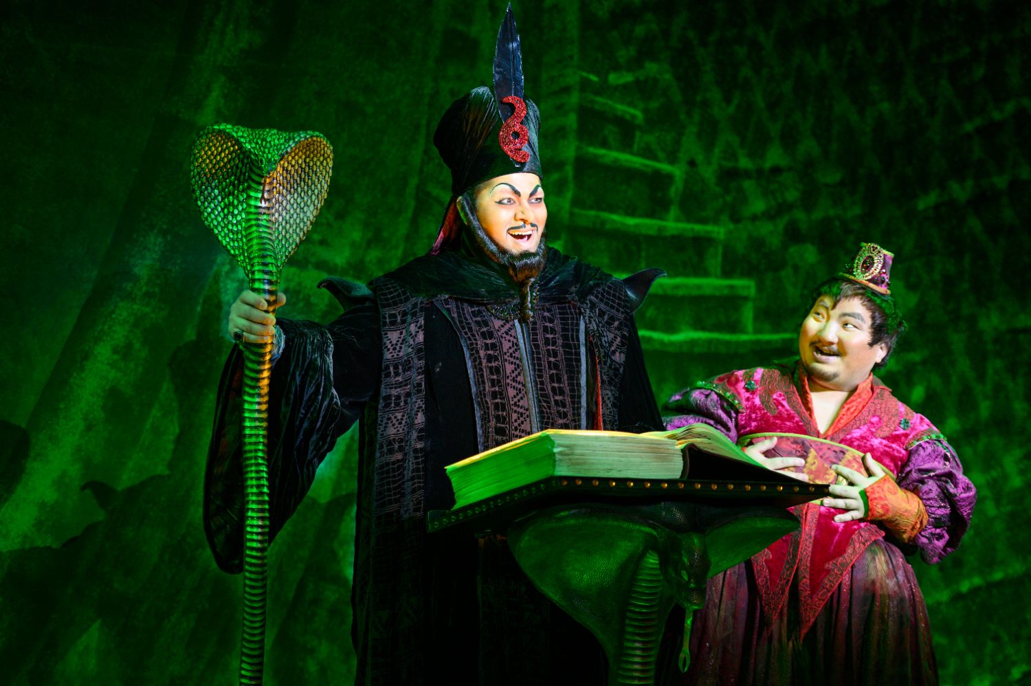 | The South Pasadenan | South Pasadena News PHOTO: Deenvan Meer Disney | The South Pasadenan | Anand Nagraj as Jafar and Aaron Choi as Iago, Aladdin Tour