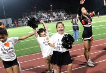 Future Cheerleaders Take to the Field at SPHS PHOTO: Henk Friezer | The South Pasadenan | Future cheerleaders take to the field with SPHS cheerleaders