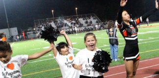 PHOTO: Henk Friezer | The South Pasadenan | Future cheerleaders take to the field with SPHS cheerleaders