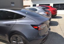 Eyes Forward, Hands on the Wheel: Focused Driving Saves Lives | Distracted Driving Awareness Month PHOTO: Alisa Hayashida | The South Pasadenan | Cars parked in the Calibrate lot awaiting auto detailing.