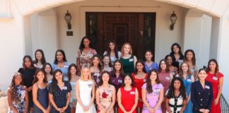 PHOTO: provided by Pasadena Tournament of Roses | The South Pasadenan | The 28 Royal Court Finalists are: First row, from left: Mia Moore Walker, Flintridge Preparatory School, Giulia Bhatia, La Salle High School, Viridiana Sanchez, Rosemead High School, Kendall Cuxil, La Canada High School, Phoebe Ho, South Pasadena High School, Gabrielle Trujillo, Pasadena High School, Payson Dillon, La Canada High School, Kayla Dumas, EF Academy, Naomi Stillitano, Arcadia High School. Second row, from left: Halo Byrd, The Waverly School, Elizabeth Trinh, Mayfield Senior School, Cornelia Halferty, Mayfield Senior School, Evyn Ableson, La Salle High School, Mira Emamaullee, San Marino High School, Olivia Bohanec, La Salle High School, Clara Ortega, John Marshall Fundamental High School, Anna Shore, Temple City High School, Trinity Dela Cruz, John Marshall Fundamental High School. Third row, from left: Danielle Workman, Arcadia High School, Niyat Haregot, Arcadia High School, Allison Ingrassia, La Canada High School, Jessica Powell, Flintridge Preparatory School, EllaRyley Fortich, John Muir High School, Asha Morgan-Joseph, The Waverly School, Maya Dingle, La Canada High School. Top row, from left: Emmerson Tucker, Blair High School, Shivani Wadhwa, Arcadia High School, Marissa Cotte, Flintridge Preparatory School.