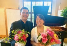 Restoration Concerts Kicks Off New Season at South Pasadena Public Library PHOTO: Alisa Hayashida | The South Pasadenan | First Associate Concertmaster, violinist Nathan Cole, and concert pianist, Cindy Lam, perform at the Restoration Concert at South Pasadena Public Library.
