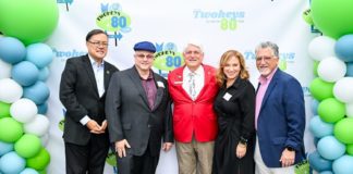 PHOTO: Mike Kwok | The South Pasadenan | Celebrating Twohey’s Restaurant’s 80th Anniversary on Sept. 20 are (left to right) Assemblymember Mike Fong, District 49; Greg Mallis, Twohey’s co-owner; Alex Aghajanian, president, Pasadena Tournament of Roses; Tanya Christos, Twohey’s co-owner; and State Senator Anthony Portantino, 25th District.