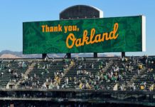 PHOTO: Bill Glazier | The South Pasadenan | The A’s played their final game in Oakland last Thursday and among those on hand for the sellout was South Pasadenan staff member Bill Glazier, who grew up in the city attending many games over the years. On Sunday, the team ended the season in Seattle.
