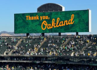 PHOTO: Bill Glazier | The South Pasadenan | The A’s played their final game in Oakland last Thursday and among those on hand for the sellout was South Pasadenan staff member Bill Glazier, who grew up in the city attending many games over the years. On Sunday, the team ended the season in Seattle.
