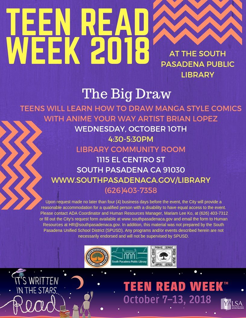 south-pasadena-news-10-04-2018-teen-read-week | The South Pasadenan | South Pasadena News