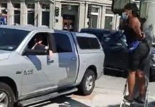 Man Drives Truck Onto Sidewalk ‘Dangerously Close’ to Black Lives Matter Protestors & Starbucks Customers on Fair Oaks