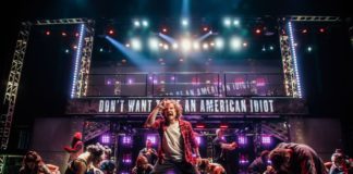 PHOTO: Jeff Lorch | The South Pasadenan | Daniel Durant (center) and the cast of American Idiot at the Mark Taper Forum.