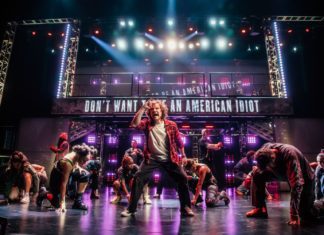 PHOTO: Jeff Lorch | The South Pasadenan | Daniel Durant (center) and the cast of American Idiot at the Mark Taper Forum.