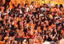 Color Day at SPHS | Sea of Orange School Pride Swallows Campus