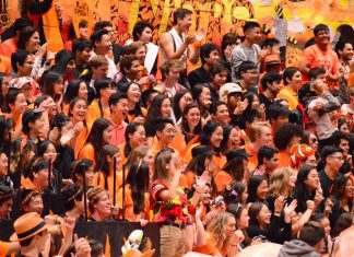Color Day at SPHS | Sea of Orange School Pride Swallows Campus
