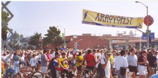 PHOTO: Jerilyn Lopez Mendoza | The South Pasadenan | Cyclists, walkers, runners, scooters, skate boarders wheelchair users, families with strollers set to head for the 110 Freeway on October 29, 20 years after the first event of its kind.