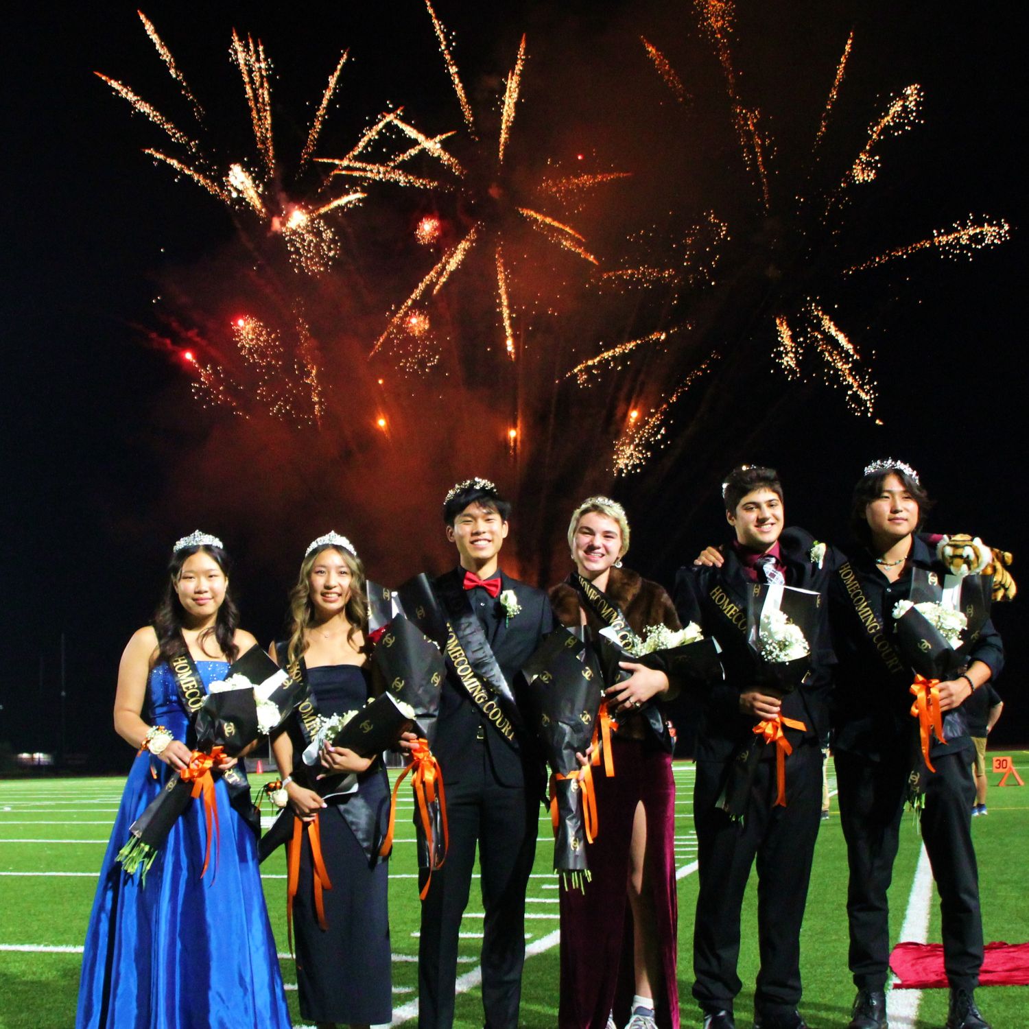 PHOTO: Henk Friezer | The South Pasadenan | Royal Tiger, Colin Wong, and the SPHS Royal Homecoming Court.