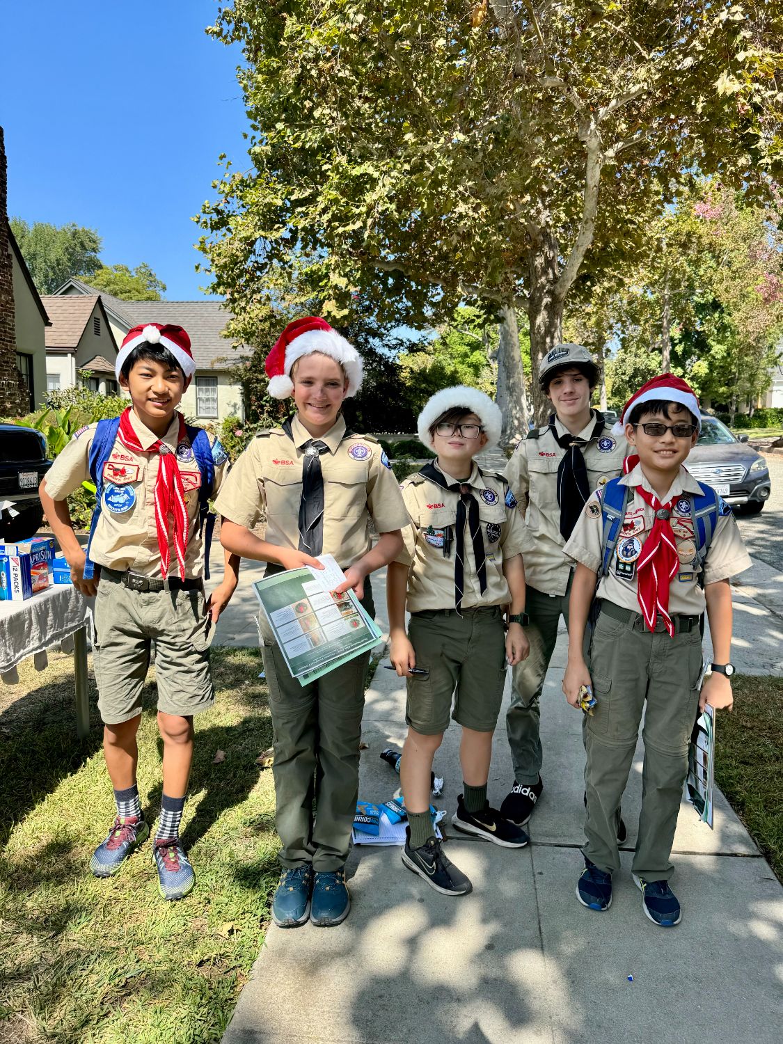 PHOTO: provided by Troop 7 | The South Pasadenan | Boy Scout Troop 7 fundraising by selling holiday greenery in South Pasadena.