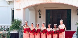 PHOTO: Jonathan Williams | The South Pasadenan | Rose Queen 2024, Naomi Stillitano, with the Rose Court | Emmerson Tucker, Blair High School, Trinity Dela Cruz, Marshall Fundamental School, Olivia Bohanec, La Salle College Preparatory, Rose Queen Naomi Stillitano, Arcadia High School, Phoebe Ho, South Pasadena High School, Mia Moore-Walker, Flintridge Preparatory School, and Jessica Powell, Flintridge Preparatory School.