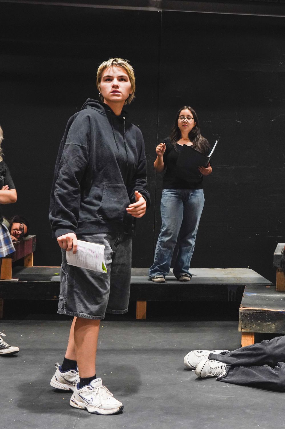 PHOTO: Shari Correll | The South Pasadenan | The cast of TRAP in rehearsals at South Pasadena High School