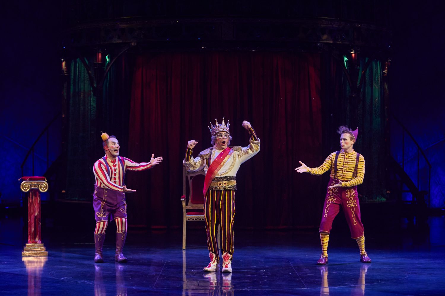 PHOTO: Bernard Letendre | South Pasadenan News | Miguel Berlanga Madrono, Mark Gindick and Duncan Cameron under the Big Top in Cirque du Soleil's KOOZA.