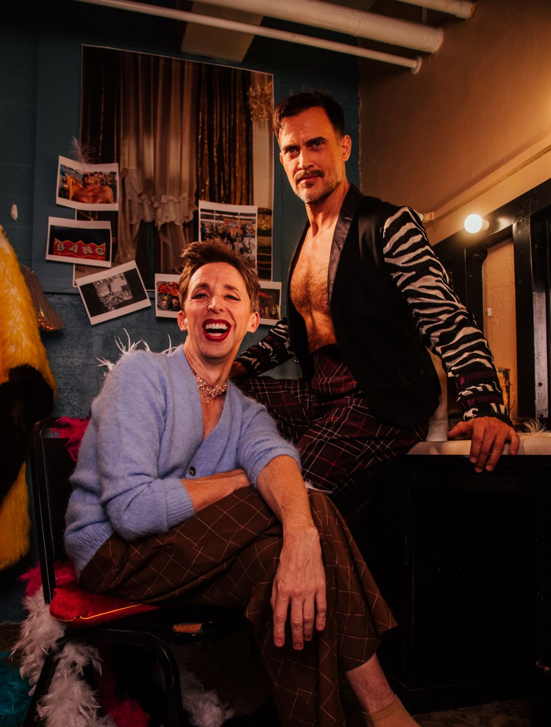 PHOTO: Jeff Lorch | South Pasadenan News | Kevin Cahoon and Cheyenne Jackson, pictured backstage at Pasadena Playhouse, star in La Cage Aux Folles.