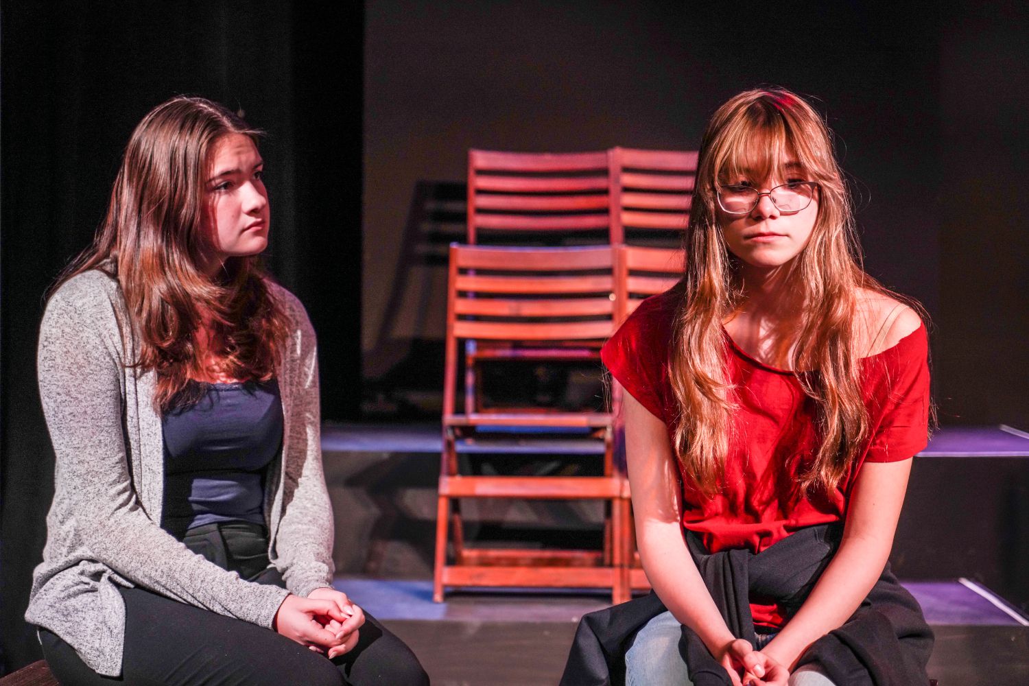 | The South Pasadenan | South Pasadena News PHOTO: Shari Correll | The South Pasadenan | Keira Adams and Via Abelev in TRAP at South Pasadena High School.