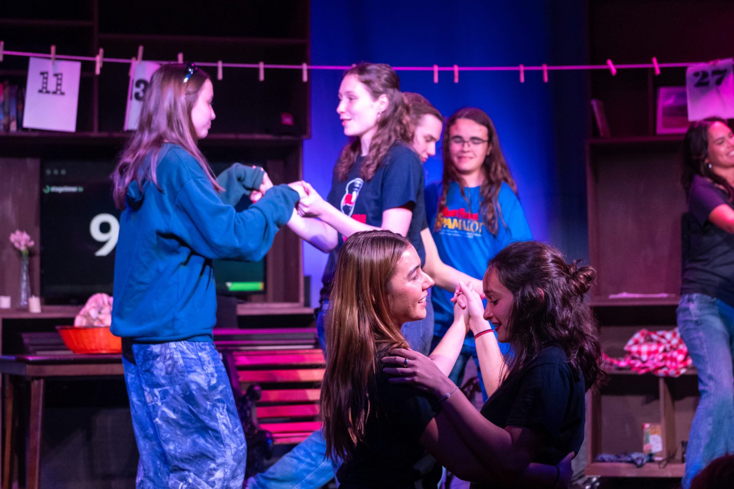 | The South Pasadenan | South Pasadena News PHOTO: Emiko Essmiller | South Pasadenan News | The cast of "30 Neo-Futurist Plays from Too Much Light Makes the Baby Go Blind (30 Plays in 60 Minutes)” by Greg Allen at South Pasadena High School.