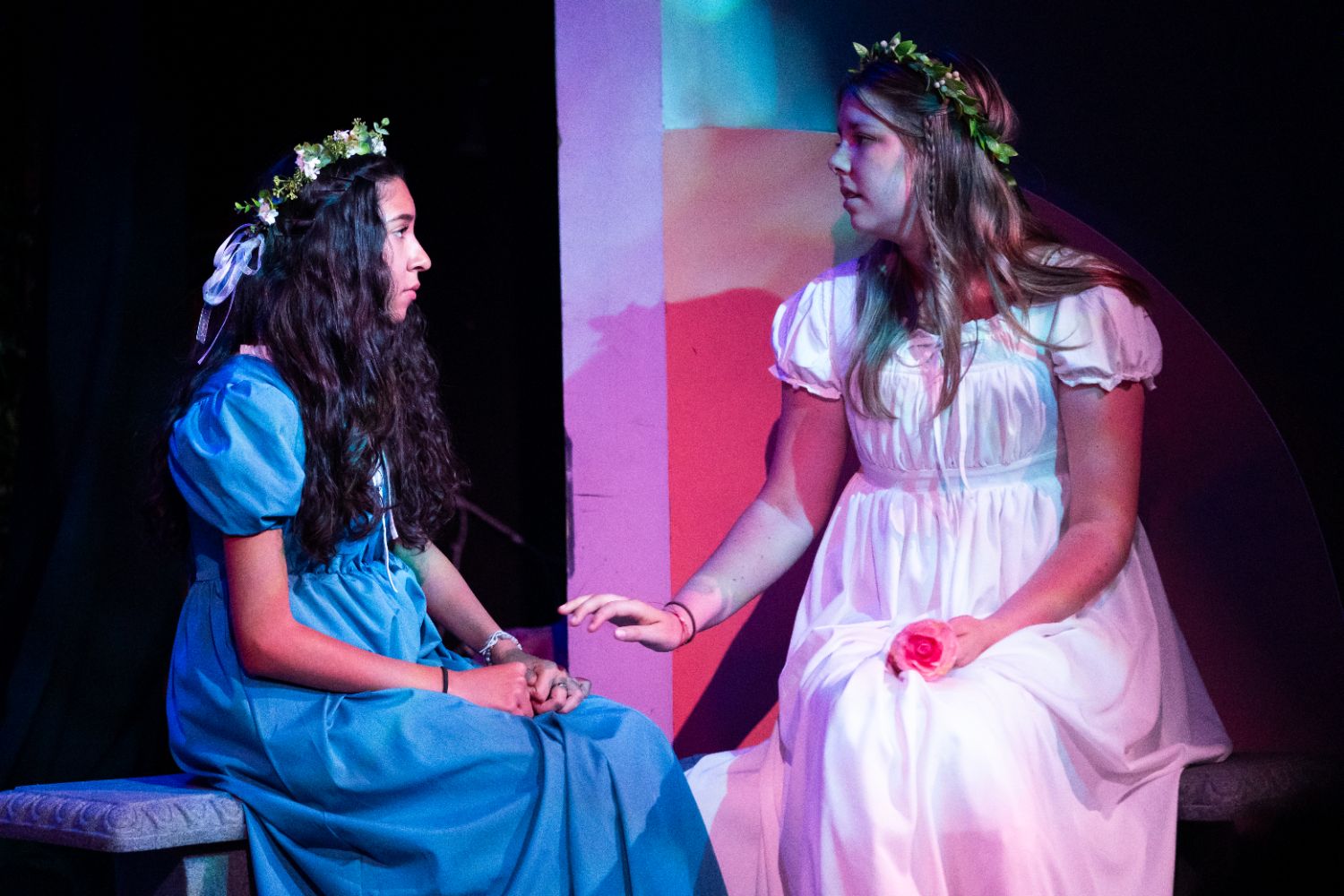 PHOTO: Emiko Esmiller | South Pasadenan News | Mia Tavera and Shelby Collins in Midsummer Night's Dream at South Pasadena High School.