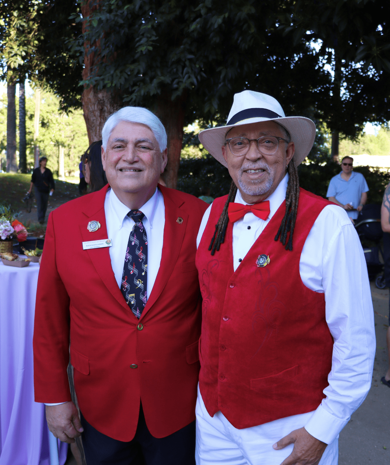 PHOTO: Tournament of Roses | The South Pasadenan | Alex Aghajanian with Martin Gordon at the Tournament of Roses Community Open House, November 12. 2023.