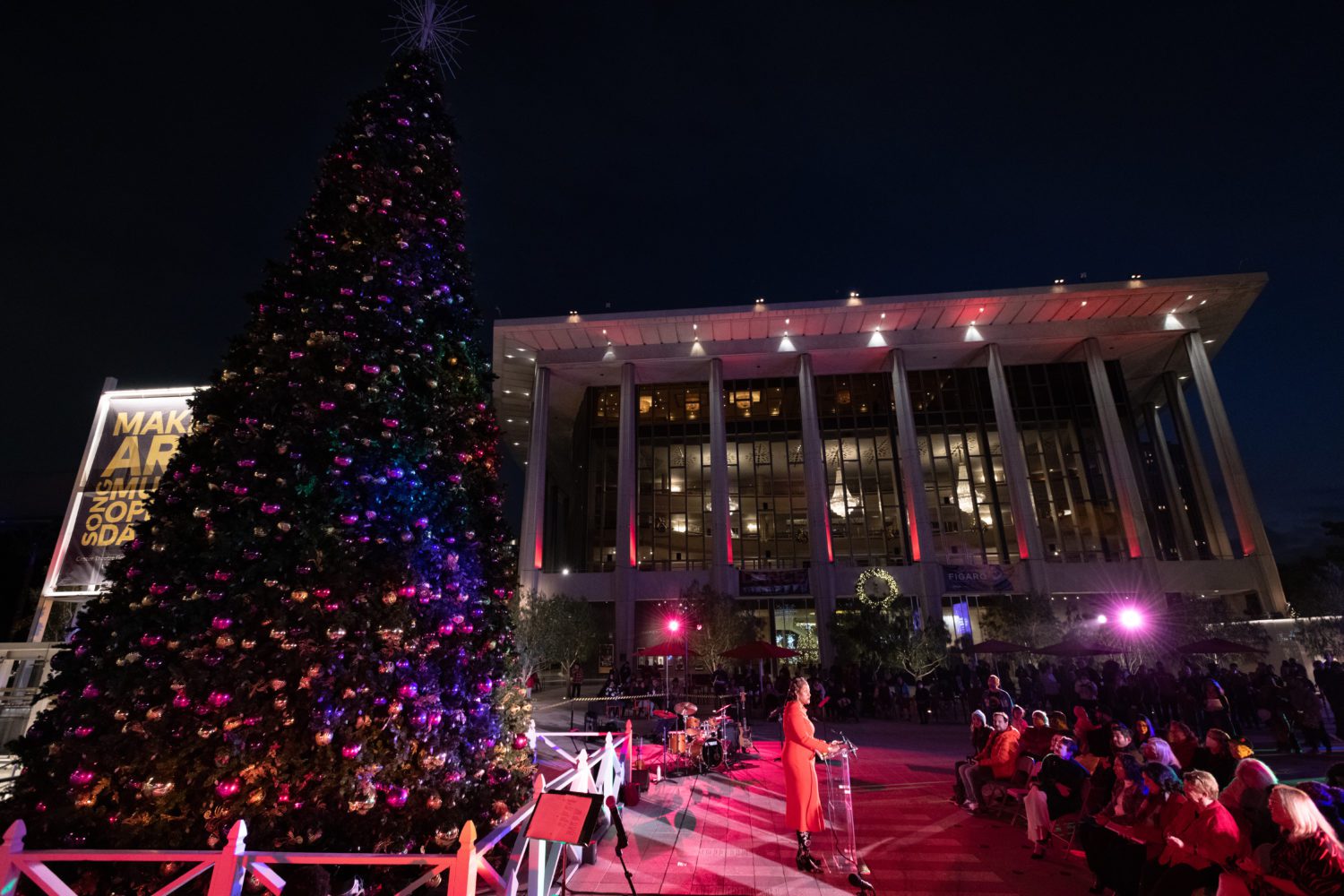 | The South Pasadenan | South Pasadena News PHOTO: provided by The Music Center | The South Pasadenan | Tree lighting on Jerry Moss Plaza in downtown LA.