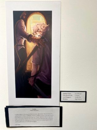 PHOTO: Alisa Hayashida | The South Pasadenan | "Longing" by Jayel Bright - visual arts category at the 2023 PTSA Reflections exhibit at SPARC Gallery.