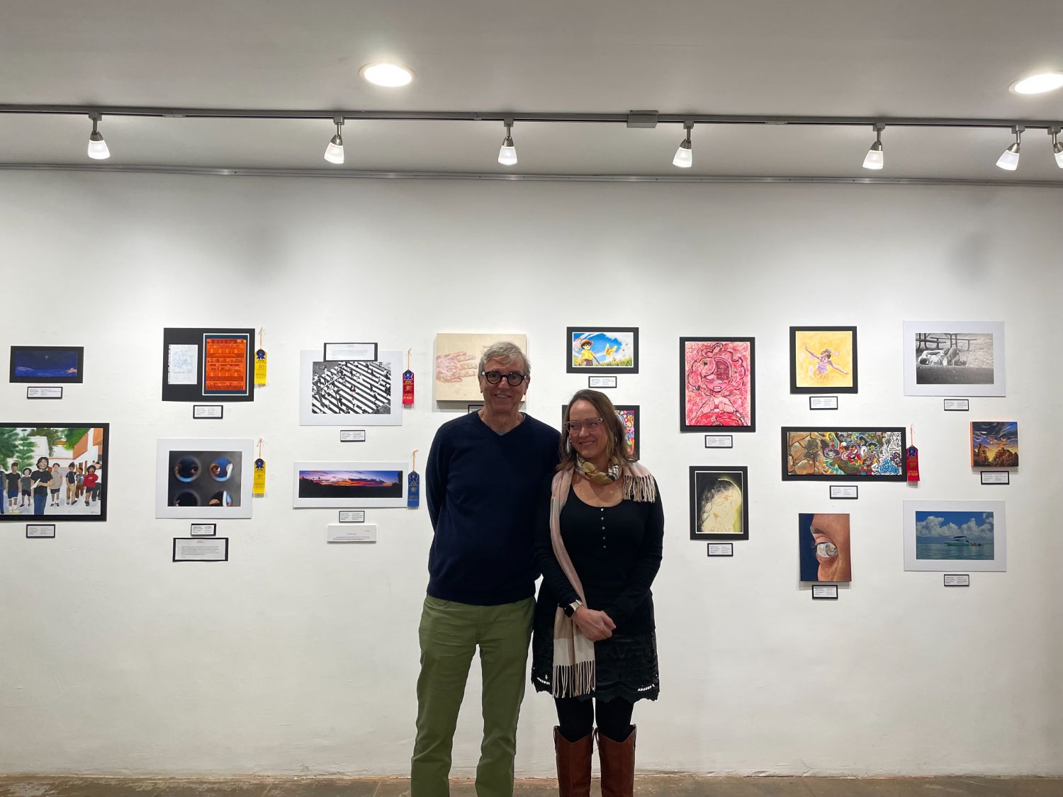 | The South Pasadenan | South Pasadena News PHOTO: Sorrel Barnard | The South Pasadenan | Visual Arts judge, Richard Blue Trimarchi with PTSA Reflections Chair, Jenny Bright at the Reflections Exhibit held at SPARC Gallery.