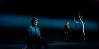 PHOTO: Jeff Lorch | South Pasadenan News | Aasif Mandvi and Rainn Wilson in Waiting for Godot at Geffen Playhouse.