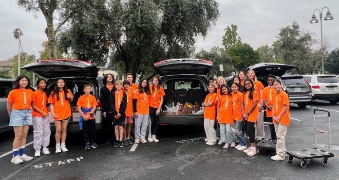 PHOTO: provided by South Pasadena Middle School | The South Pasadenan | SPMS ASB students collected canned goods for the St. James Community Food Bank in South Pasadena.