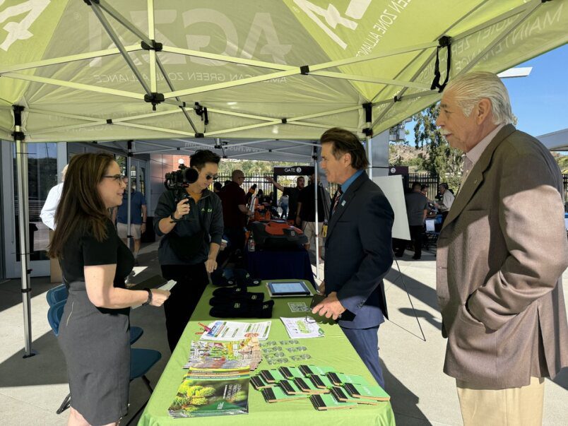 | The South Pasadenan | South Pasadena News PHOTO: Esther Wu | The South Pasadenan | South Pasadena Councilmember Michael Cacciotti meets with AGZA reps at the Mt. Sac event.