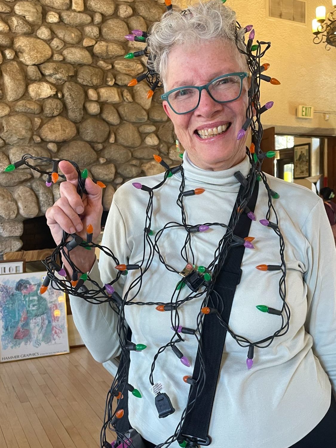 PHOTO: provided by SPTOR | South Pasadena News | Kerry Britton of South Pasadena finds decorative lights for the holidays.