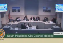 South Pasadena City Council Meeting for Jan. 14: Litigation, Street Funds & Housing Law Screencap: South Pasadena City Council Meeting November 19,2025 | Sitting City Council Members, City Manager, Contract City Attorney L to R: Todd Hileman, City Manager; Jon Primuth, Omari Ferguson, Janet Braun, Mayor; Sheila Rossi, Mayor Pro Tem; Michael Cacciotti, Roxanne Diaz, Contract City Attorney.