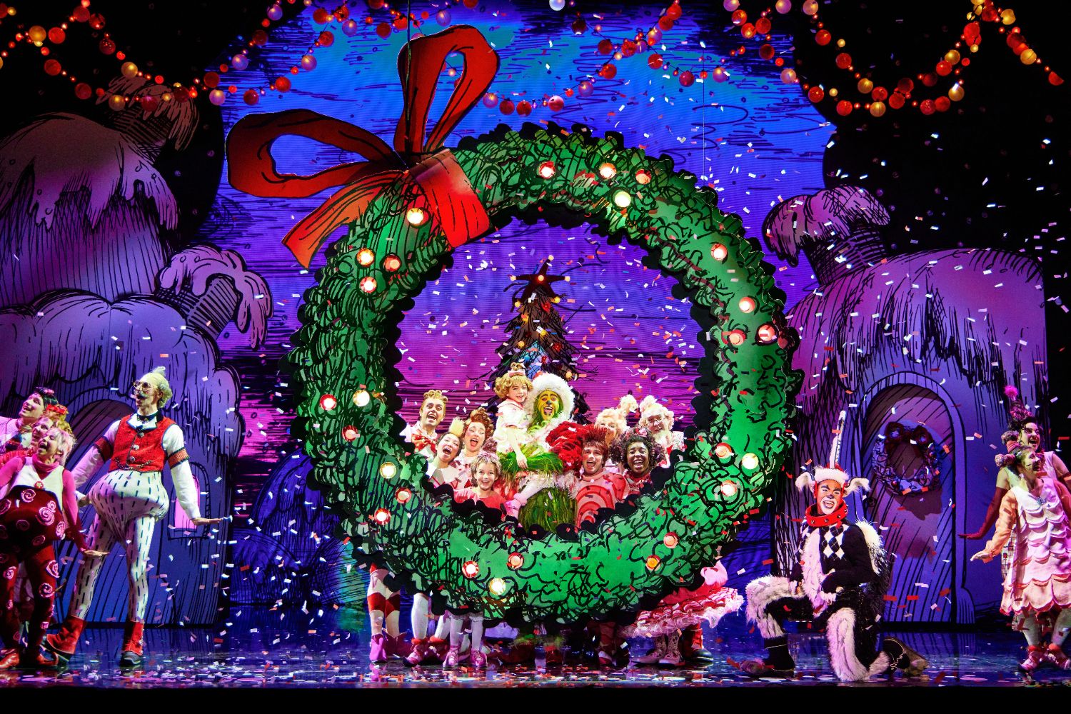 | The South Pasadenan | South Pasadena News PHOTO: Jeremy Daniel | The South Pasadenan | James Schultz as THE GRINCH, Aerina DeBoer as Cindy-Lou Who and the Touring Company of Dr. Seuss’ HOW THE GRINCH STOLE CHRISTMAS! The Musical.