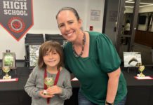 PHOTO: Cindy Ann Rubin | The South Pasadenan | Dylan Rubin pictured with Jennifer Tuason, Chair of the Reflections Committee.