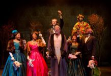 PHOTO: Craig Schwartz | The South Pasadenan | Geoff Elliot as Ebenezer Scrooge and the cast of A Christmas Carol at A Noise Within.